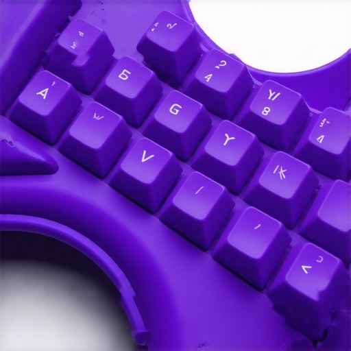 Close-up of a flexible, bio-inspired ergonomic keyboard with modular components and advanced materials.