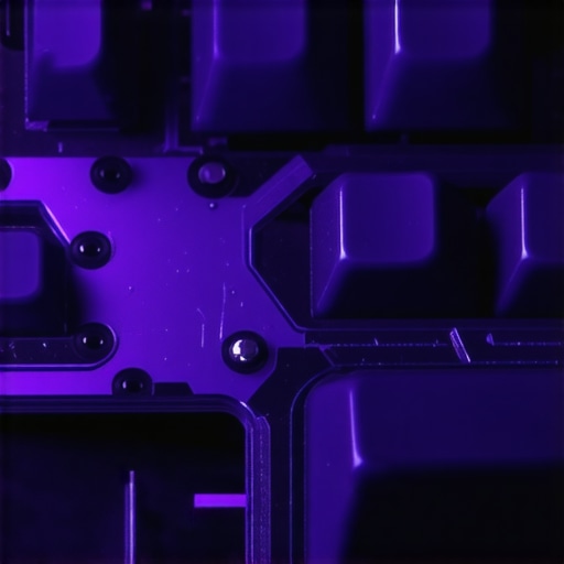 Close-up view of graphene composite damping pad inside a mechanical keyboard