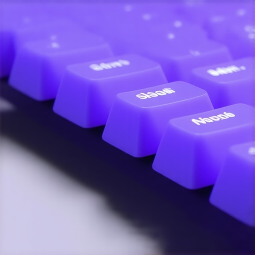 Detailed view of ergonomic keyboard with adjustable keycaps and integrated sensors