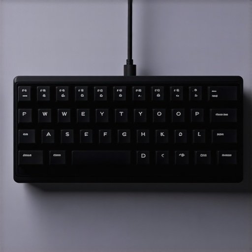 Futuristic ergonomic keyboard with silent switches and biometric feedback