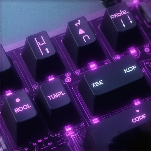 Close-up of a futuristic silent mechanical keyboard highlighting damping technology and ergonomic features