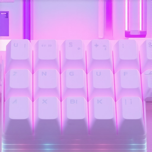 Advanced ergonomic mechanical keyboard with biometric sensors, adaptive lighting, sleek modern design
