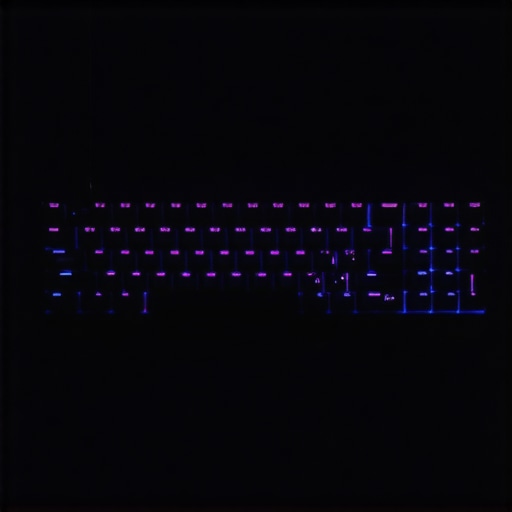 A high-tech mechanical keyboard showcasing modular design and vibrant backlighting in a professional environment.
