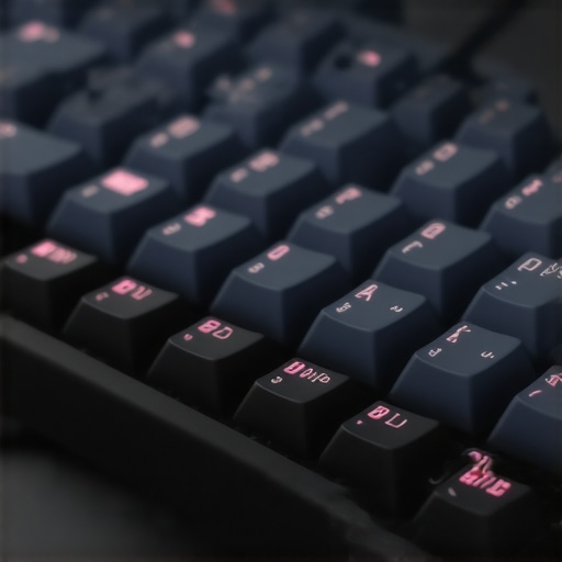 Close-up of silent mechanical keyboard switches with damping layers