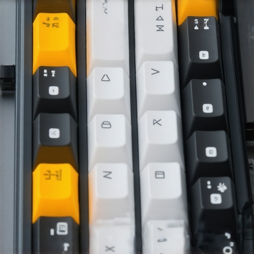 Futuristic mechanical keyboard showing adaptive switches and ergonomic layout.