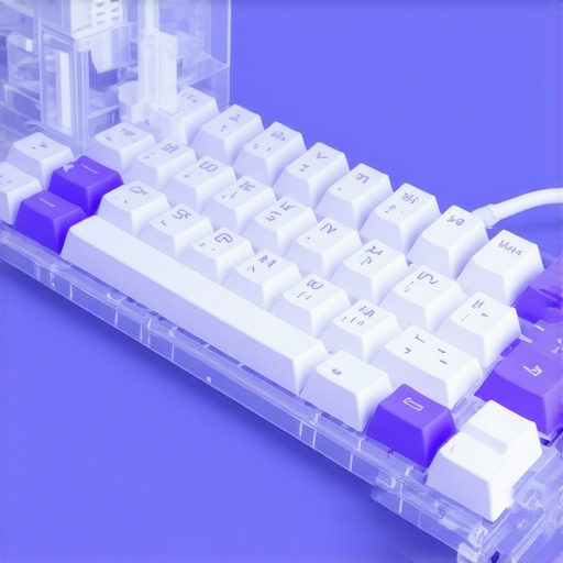 A person adjusting a modular, ergonomic mechanical keyboard with customizable switches and accessories.