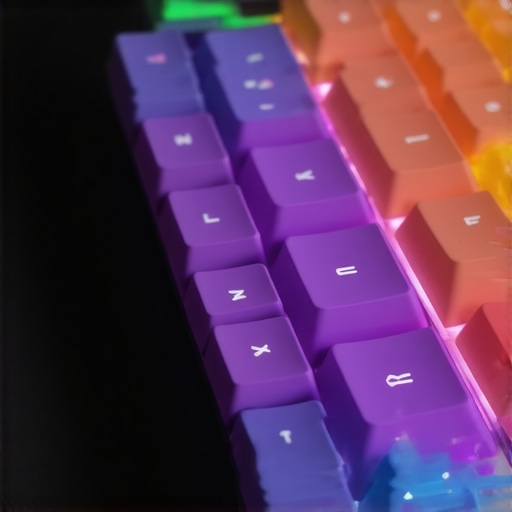 A close-up of a customizable ergonomic mechanical keyboard highlighting adjustable tenting and colorful keycaps.