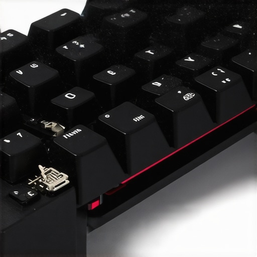 Detailed view of silent switch technology in a low profile mechanical keyboard highlighting damping features.