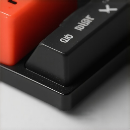 Detailed view of internal damping layers in a silent low profile mechanical keyboard switch