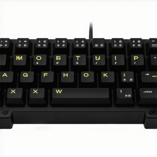 A modern ergonomic ergonomic mechanical keyboard with embedded sensors and adaptive tactile feedback features