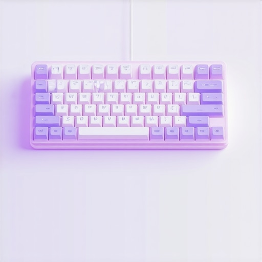 Futuristic ergonomic mechanical keyboard featuring biometric sensors and advanced materials