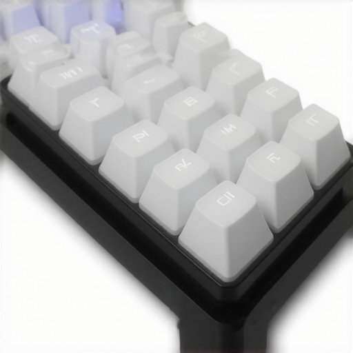 Futuristic ergonomic mechanical keyboard with customizable features and innovative materials