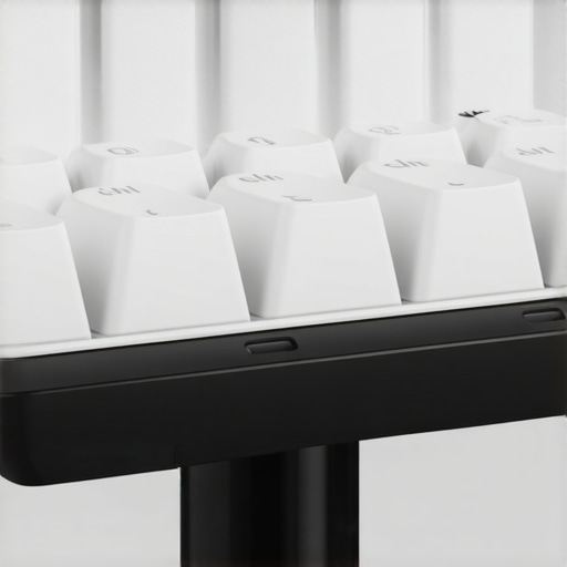 Close-up of a silent mechanical keyboard highlighting switch and ergonomic features.