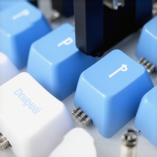 Detailed view of silent switch dampers inside a low profile mechanical keyboard