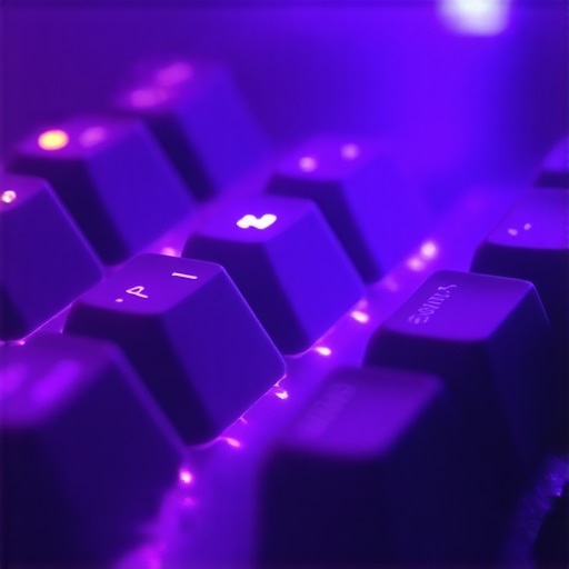 Close-up of a customizable mechanical keyboard with RGB backlit keys, showcasing hot-swappable switches and a sleek design.