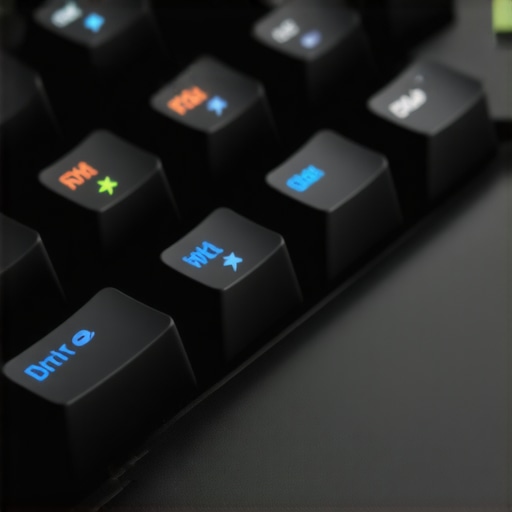Close-up of a mechanical keyboard with silent switches and ergonomic design elements.