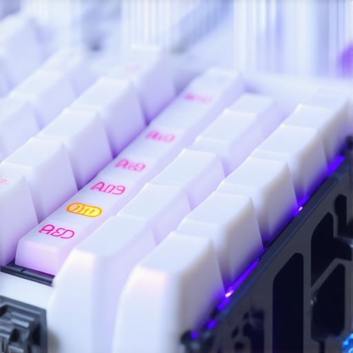 A sleek ergonomic mechanical keyboard featuring embedded biometric sensors and modular design elements.