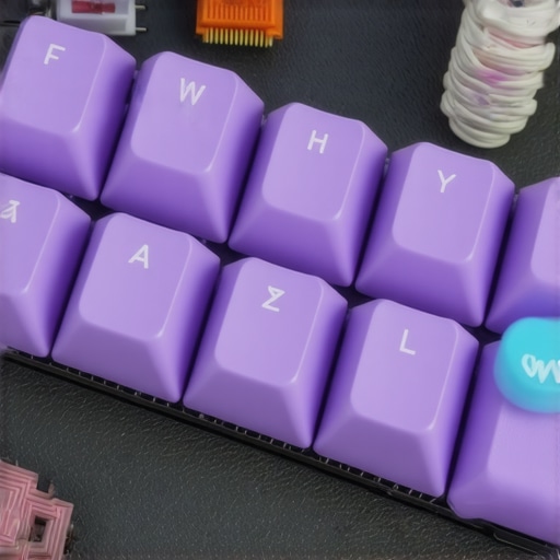 A detailed view of a mechanical keyboard showcasing textured PBT keycaps and replaceable switches