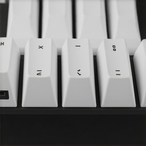 Close-up of a silent, ergonomic, modular mechanical keyboard showcasing damping and customizable keycaps