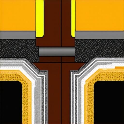 Diagram showing internal damping layers and smart materials inside a silent mechanical switch.