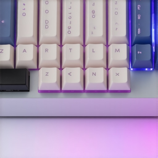 Close-up of a modern mechanical keyboard showcasing silent switches and customizable lighting