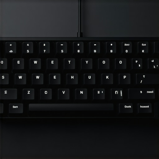 Close-up of a sleek ergonomic mechanical keyboard with silent switches and customizable keycaps.