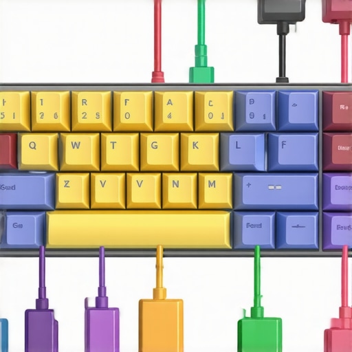 Diagram illustrating advanced keyboard components, damping materials, and ergonomic design features.