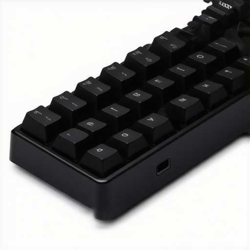 A sleek low profile mechanical keyboard showcasing adaptive damping systems and durable composite materials.