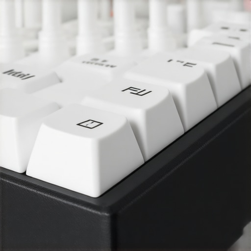 Close-up image showcasing the sound-dampened case and key switches of a modern silent low profile mechanical keyboard.