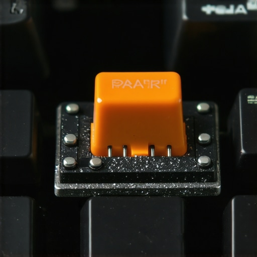 Close-up of damping material inside a silent mechanical keyboard switch.