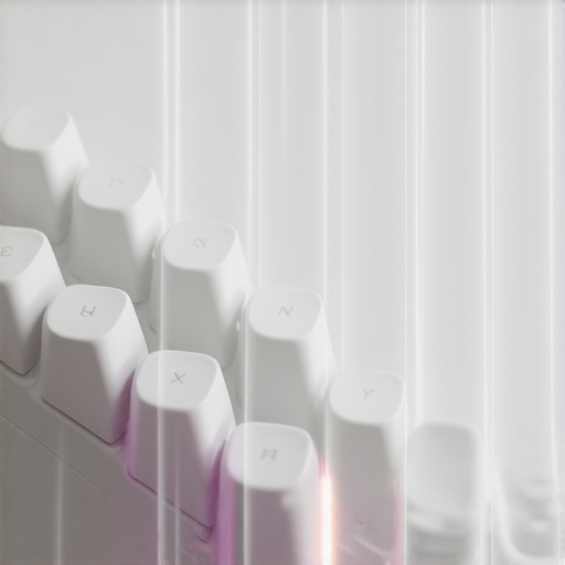 A high-tech mechanical keyboard featuring biofeedback sensors and adaptive structural elements