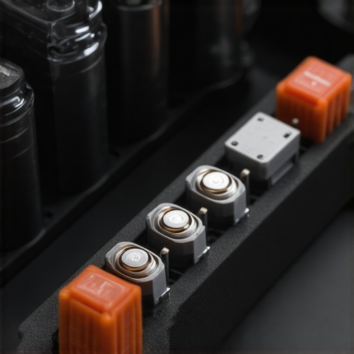 Detailed image of a user swapping switches on a low-profile mechanical keyboard