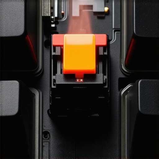 A close-up of a hot-swappable silent mechanical keyboard switch being replaced