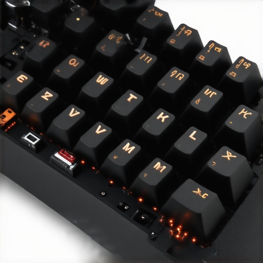 A mechanical keyboard highlighting hot-swappable switches and magnetic Hall-effect components for enhanced customization and durability.