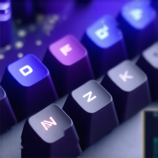 A detailed view of a mechanical keyboard showcasing magnetic modular components and high-tech materials