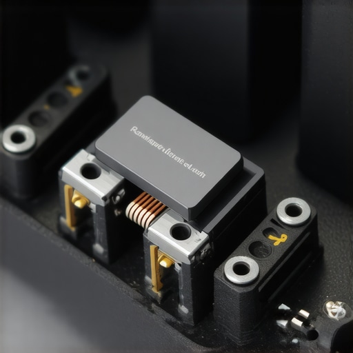 Detailed view of magnetic sensors and coil inside a mechanical keyboard switch.