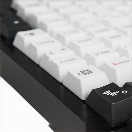 Close-up of a sleek low profile mechanical keyboard showcasing silent switches and ergonomic features.