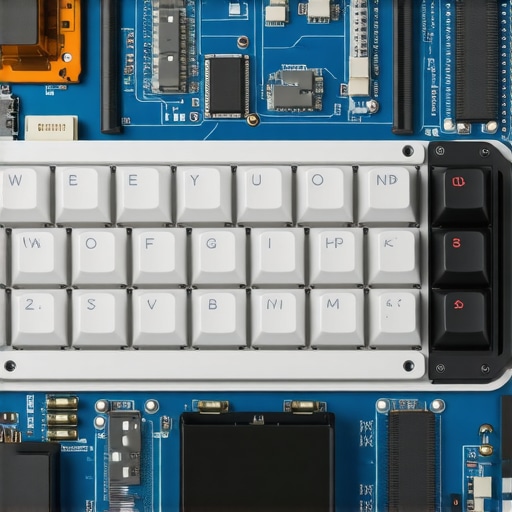 A detailed image of a customizable modular keyboard highlighting its interchangeable components.