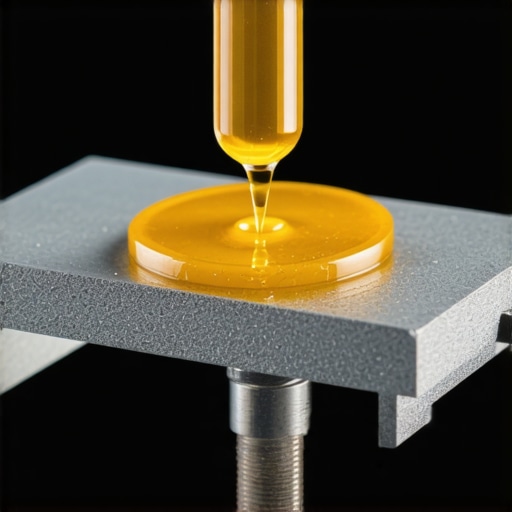 Microscopic view of nano-engineered lubricant coating applied to a silent mechanical keyboard switch.