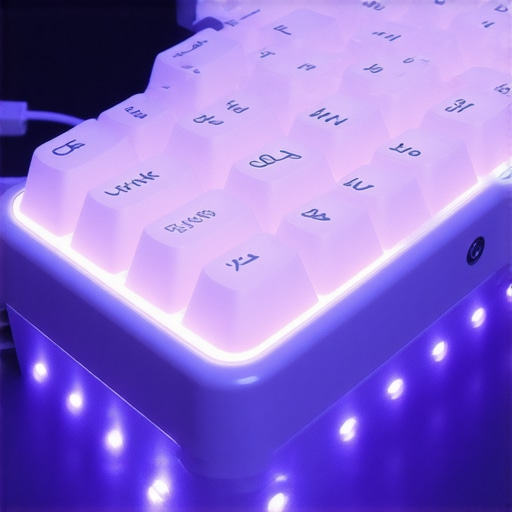 A sleek, modern ergonomic keyboard equipped with biometric sensors and glowing keys, representing future innovation in typing technology.