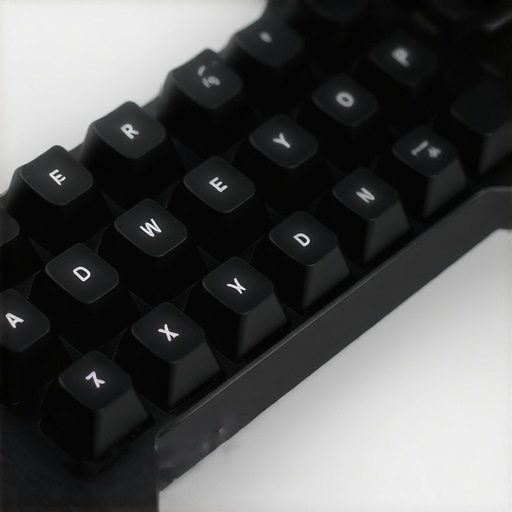 Close-up of a mechanical keyboard switch with damping materials and sleek design