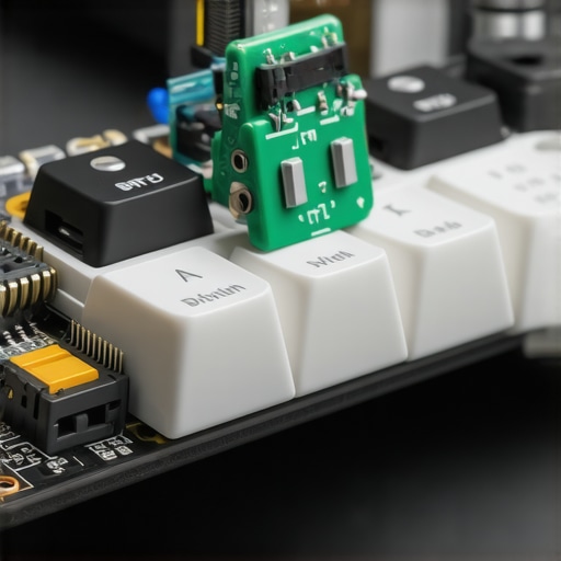 Detailed view of silent mechanical switch showcasing damping features within a low profile keyboard