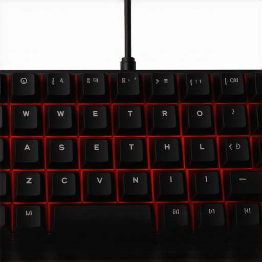 Close-up view of a modern, low-profile silent mechanical keyboard highlighting tactile switches and ergonomic layout