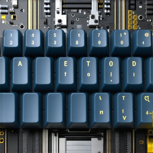 Futuristic mechanical keyboard with detachable modules and embedded AI sensors for maintenance