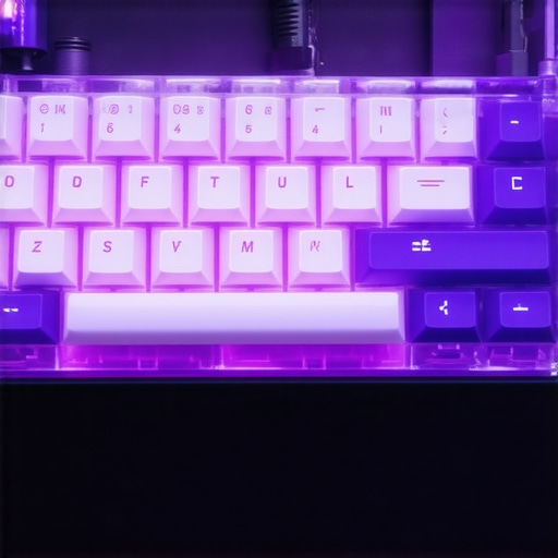 Close-up image of a modern, ergonomic low profile mechanical keyboard showcasing silent damped switches.
